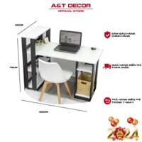 Bàn học đen trắng, làm việc, thiết kế sang trọng hiện đại chất gỗ MDF dày 12mm