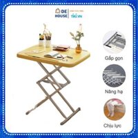 Bàn Học Di Động Gấp Gọn Nâng Hạ Chiều Cao Thông Minh, Bàn Máy Tính Chân Xếp Linh Hoạt - Màu Vàng