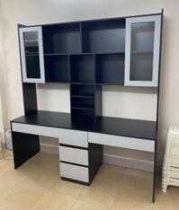 Bàn học đôi có giá sách liền bàn BGKS09