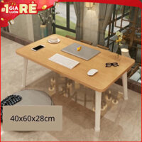 Bàn học gấp gọn mini mặt gỗ chân nhựa thông minh ngồi bệt để giường laptop xếp gọn dành cho học sinh , sinh viên