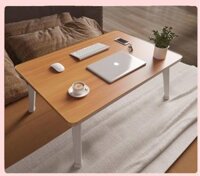 Bàn học gấp gọn ngồi bệt, bàn chân nhựa cứng 40x60cm mặt gỗ MDF loại đẹp  giao màu ngẫu nhiên  - Vân gỗ