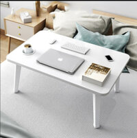 Bàn học gấp gọn ngồi bệt, bàn chân nhựa cứng 40x60cm mặt gỗ MDF loại đẹp  giao màu ngẫu nhiên  - Màu Trắng