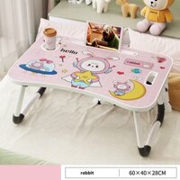 Bàn Học Gấp Gọn Thông Minh 5D Có Khe Cắm Cho Máy Tính Bảng và Laptop, Bàn Laptop gấp gọn