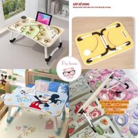Bàn Học Gấp Gọn Thông Minh Có Khe Cắm Cho Máy Tính Bảng và Laptop, Bàn Laptop gấp gọn