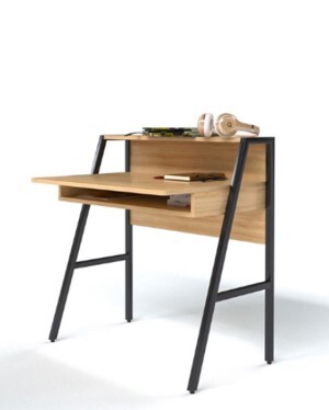 Bàn học gỗ công nghiệp liền giá sách BGK02