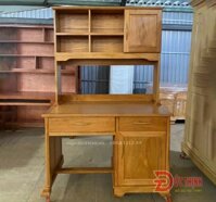 Bàn học gỗ đỏ có kệ sách
