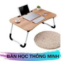 Bàn học gỗ mini gấp gọn có khe để Ipad