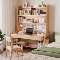 Bàn Học Gỗ Thịt Liền Giá Sách Nhiều Tầng Có Bảng Pegboard Treo Phụ Kiện Togismart BH12