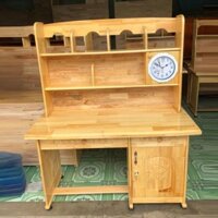 BÀN HỌC GỖ THÔNG 1,2M CÓ ĐỒNG HỒ , BÀN HỌC SINH , BÀN GỖ,BHS