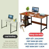 Bàn học kích thước 1m, 1m2 kèm kệ sách, bàn làm việc khung sắt sơn tĩnh điện gỗ MDF chống thấm lắp ráp đơn giản