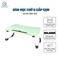 Bàn Học, Làm Việc  Gấp Gọn Đa Năng Thông Minh Phù Hợp Với Mọi Không Gian Có Khe Cắm Ipad, Điện Thoại- Hàng Chính Hãng MINIIN - xanh lá