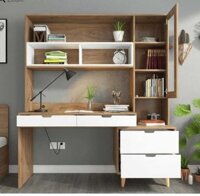 Bàn học liền giá sách gỗ chống xước BGKS37
