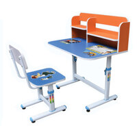 BÀN HỌC LIỀN GIÁ SÁCH GỖ CÔNG NGHIỆP - BÀN HỌC SINH LỚP 1 CÓ GIÁ SÁCH BHS29C-3