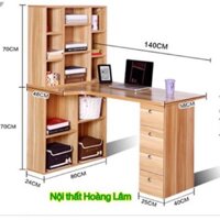 Bàn học liền giá sách gỗ công nghiệp