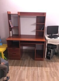 Bàn học liền giá sách gỗ công nghiệp rộng 1.2m BGKS51
