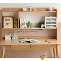 Bàn Học Liền Giá Sách Gỗ Tự Nhiên Hiện Đại Giá Tốt