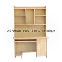 Bàn học liền giá sách 55x120x187cm | Gỗ cao su tự nhiên, thiết kế tháo ráp, giá tốt