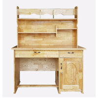 Bàn học liền kệ giá sách bằng gỗ cao su BGK36