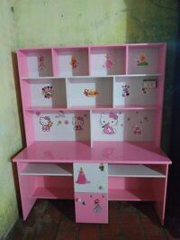 bàn học nhựa đôi trẻ em kết hợp giá sách tủ kệ