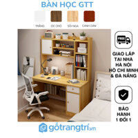 Bàn học rộng 100cm bằng gỗ liền giá sách GHS-41717
