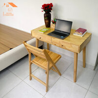 Bàn học sinh, Bàn làm việc  - Bàn văn phòng gỗ cao su chắc chắc rộng 100x50 cm chân dày 5 cm