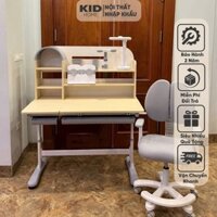 Bàn học sinh chống gù chống cận F09 110X60CM [TẶNG ĐÈN HỌC CAO CẤP] bàn học thông minh liền giá sách