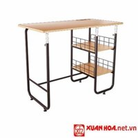 Bàn học sinh đơn BHS-05-01, Khung ống thép 22.2 sơn, mặt bàn gỗ.