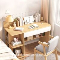 Bàn học sinh gỗ liền giá sách BHS10