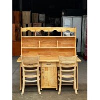 Bàn học sinh gỗ thông đôi tự nhiên màu vàng 2 chỗ ngồi