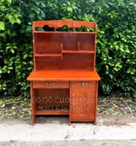 Bàn Học Sinh Gỗ Thông Ghép Có Kệ Sách 256