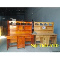 Bàn học sinh gỗ thông tự nhiên đẹp bền có giá sách cho bé mẫu y hình