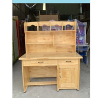 Bàn học sinh gỗ thông tự nhiên- Bàn học sinh gỗ tự nhiên liền kệ sách tphcm bình dương