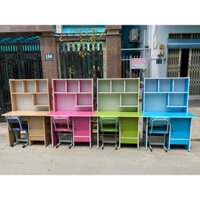 Bàn học sinh gỗ ván ép liền kệ có hộc tủ khóa mới