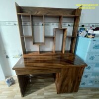 Bàn học sinh liền giá sách gỗ tự nhiên 60x120cm