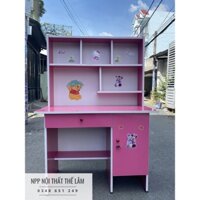 BÀN HỌC SINH LIỀN KỆ VÁN ÉP MỚI - MẪU RỘNG 1M CÓ KỆ THOẢI MÁI free ship hcm