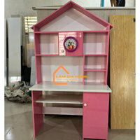 BÀN HỌC SINH NHỰA MÀU HỒNG CÓ ĐỒNG HỒ CHO BÉ GÁI