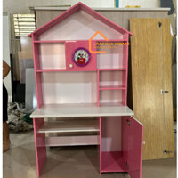 BÀN HỌC SINH NHỰA MÀU HỒNG CÓ ĐỒNG HỒ CHO BÉ GÁI