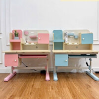 Bàn học thông minh  Chống cận chống gù nhiều tiện ích như giá tủ để sách  C15 cao cấp 2 màu xanh hồng