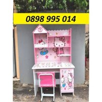 Bàn học trẻ em cho bé gái in hình Hello Kitty, bàn nhựa Đài Loan