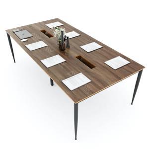 Bàn họp 240x120cm gỗ Plywood phủ melamin chân sắt hệ Cone II HBCN024