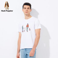 Bán Hush Puppies Nam 100% Cotton Áo Thun Nữ Tay Ngắn Nam Mới Trắng Thoáng Khí Mỹ Top