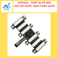 Bàn hút vệ sinh bể bơi 8 bánh xe đen trắng cán nhôm, Bàn hút đáy hồ bơi (NẶNG)