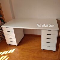 Bàn ikea trắng 2 hộc 1M6x70 mã IKEA-2H1607