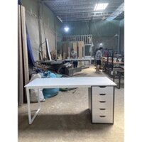 Bàn ikea tủ năm ngăn khung sắt phối màu