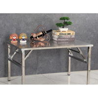 Bàn inox 201, chân xếp gọn 80x160cm cao 75cm