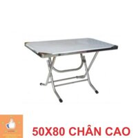 Bàn inox 50×80 Win Qui Phúc chân cao BNC02