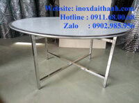 Bàn Inox Chân Rời - Bàn Tròn Inox Đường Kính 1.2m (1m2), 1.3m (1m3), 1.4m (1m4) , 1.5m (1m5), 1.6m (1m6)