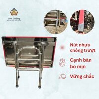 Bàn INOX CHỮ NHẬT (chân, mặt không hít), dùng để ăn uống, cúng kiến, học bài