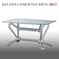 Bàn Inox Mặt Kiếng Chân Inox Hwata BK11