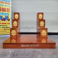 Bàn kê gỗ xoan đặt bàn thờ ông địa 127x127cm giá rẻ nhất thị trường Lh : 0933.159.286